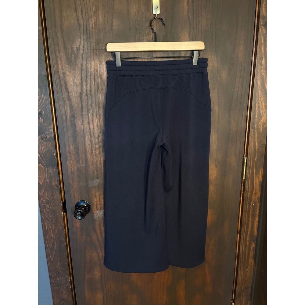Spanx AirEssentials Wide Leg Crop Pants Navy Blue Petite Medium Loungewear - Picture 2 of 4